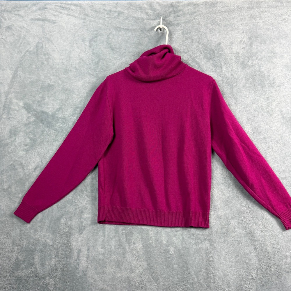 Pendleton Womens M Magenta Turtleneck Sweater 100% Virgin Wool Quiet Luxury Boho